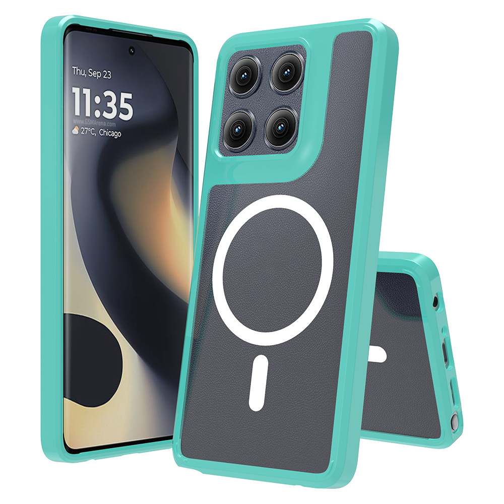 Moto Edge 60 transparente a prueba de caídas 2 - en - 1 caja de teléfono resistente a arañazos Magsafe cubierta de absorción magnética