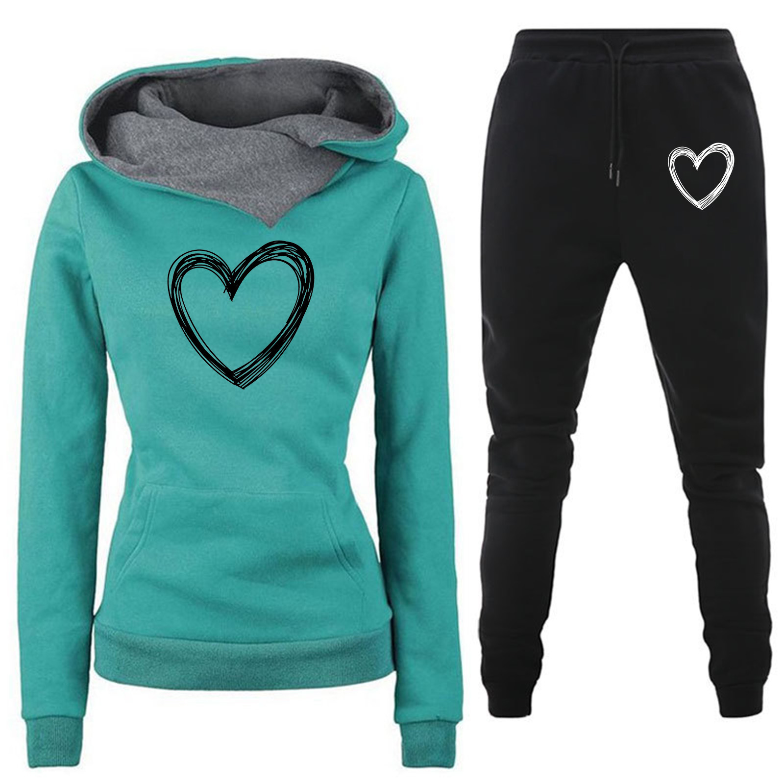 Comercio exterior transfronterizo Otoño e Invierno Nuevo traje de ropa deportiva con capucha y forro polar pantalones de suéter de mujer ropa de mujer al por mayor image 2