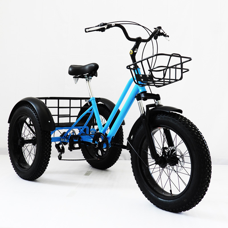 Lufeiya in-stock 20-inch fat tire pedal tricycle 20*7 speed fat tire tricycle bicycle snow tricycle