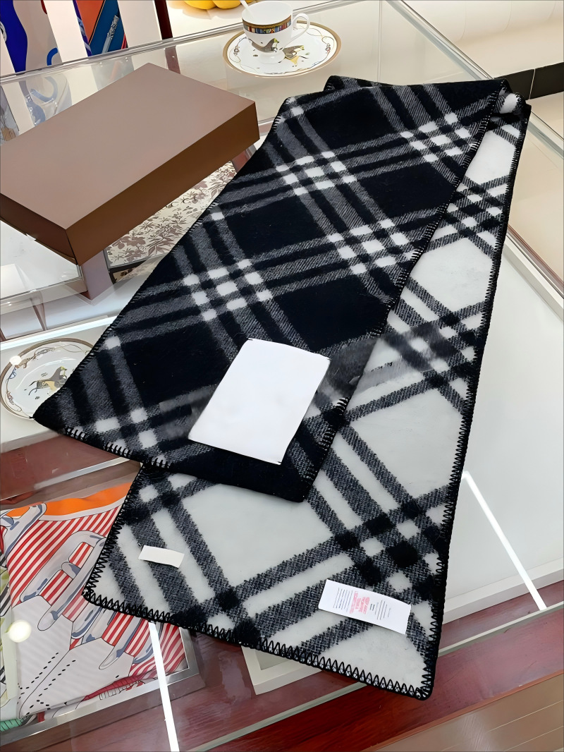 BBR スカーフ ショール ハイエンド両面チェック柄ウールスカーフネックスカーフ柔らかく快適でファッショナブルな男性と女性のためのロングスカーフ