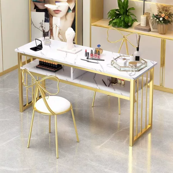 Light Luxury Manicure Table, Double Manicure Table, Special Offer for Instagram Influencers, Economical Nail Salon Table and Chair Set