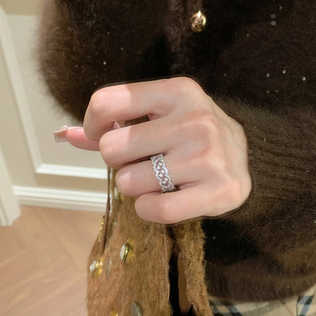 Shine Bright Everyday With Our Stunning Oval CZ Engagement Ring, 925 Sterling Silver Four-prong Setting. Stack With Three-row Cz, Minimalist Matte Geo_voghion.com