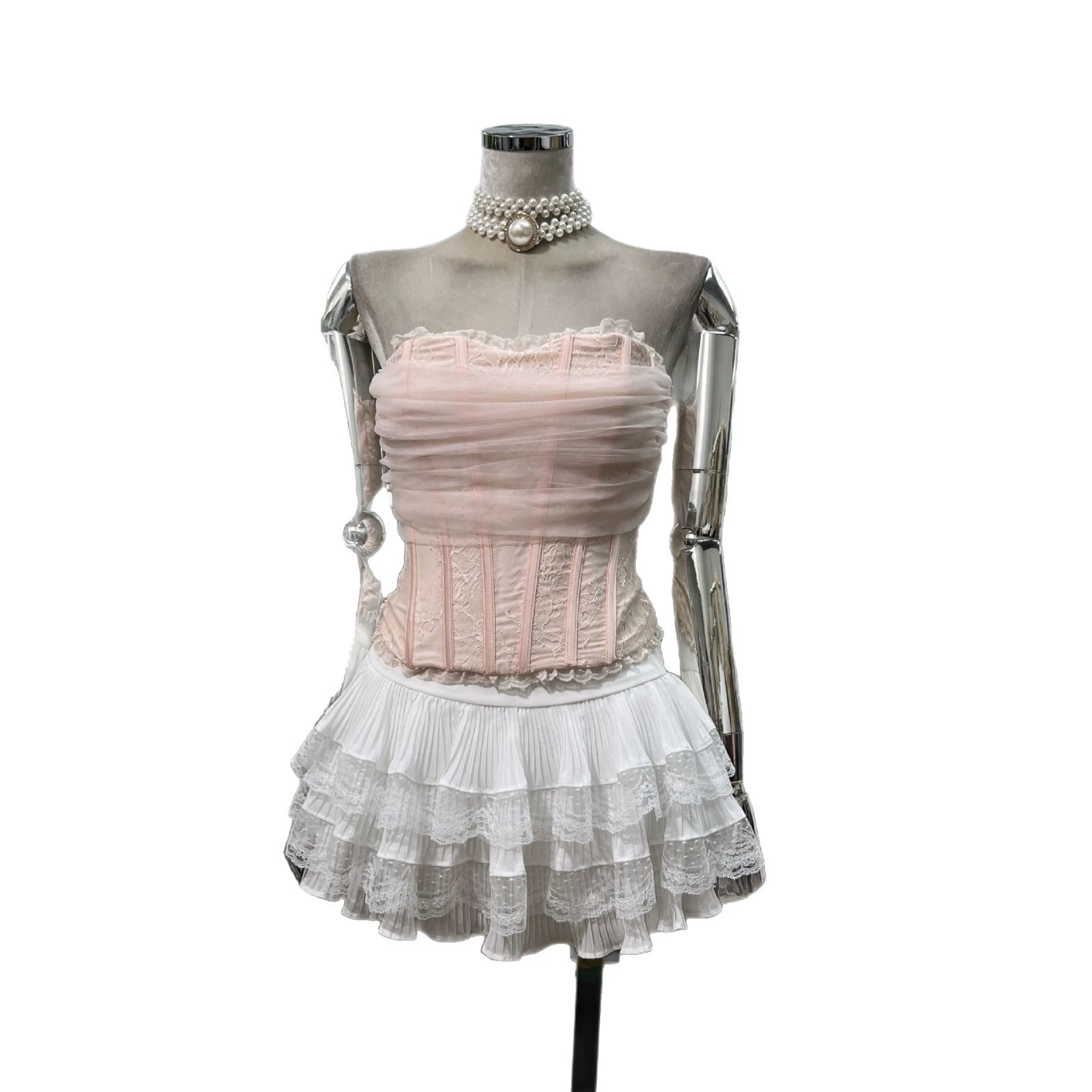 Sexy mini-skirt for princess, fitted brace, slip dress, belt, European style