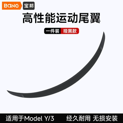 Suitable for Tesla Modely/3 Rear Wing Dry Carbon Fiber High-Performance Sports Version Surround Modification Decorative Accessories (Fixed wind wing) - tesla-model-y-high-performance-sports-spoiler-matte-black-model