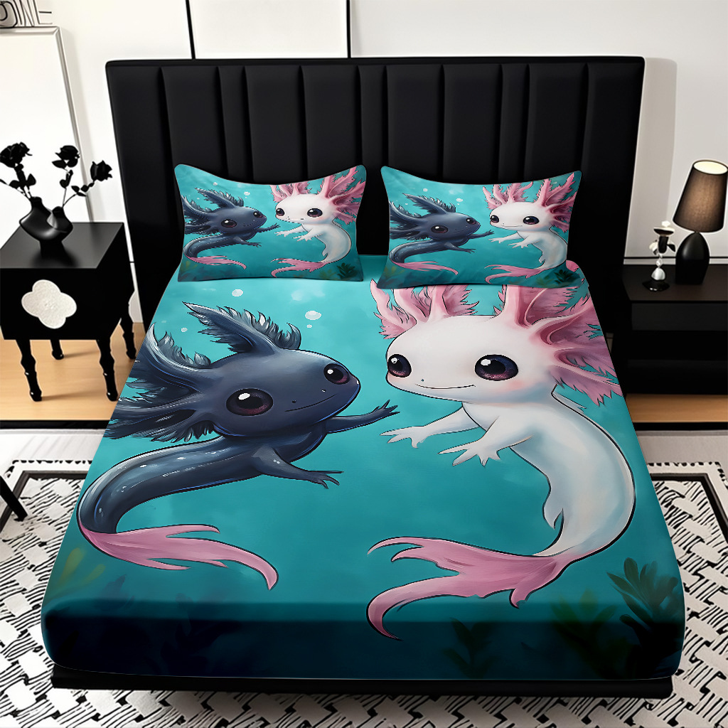 TEMU / JIT transfronterizo encantadora criatura submarina impresa digital 3D cama de cama de cama