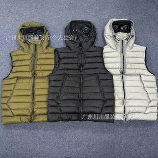 Cp Vest Badge Lens Ins Men's Spring and Autum Loose Sleeveless Hooded Cotton Outwear Warm Company Cotton Jacket