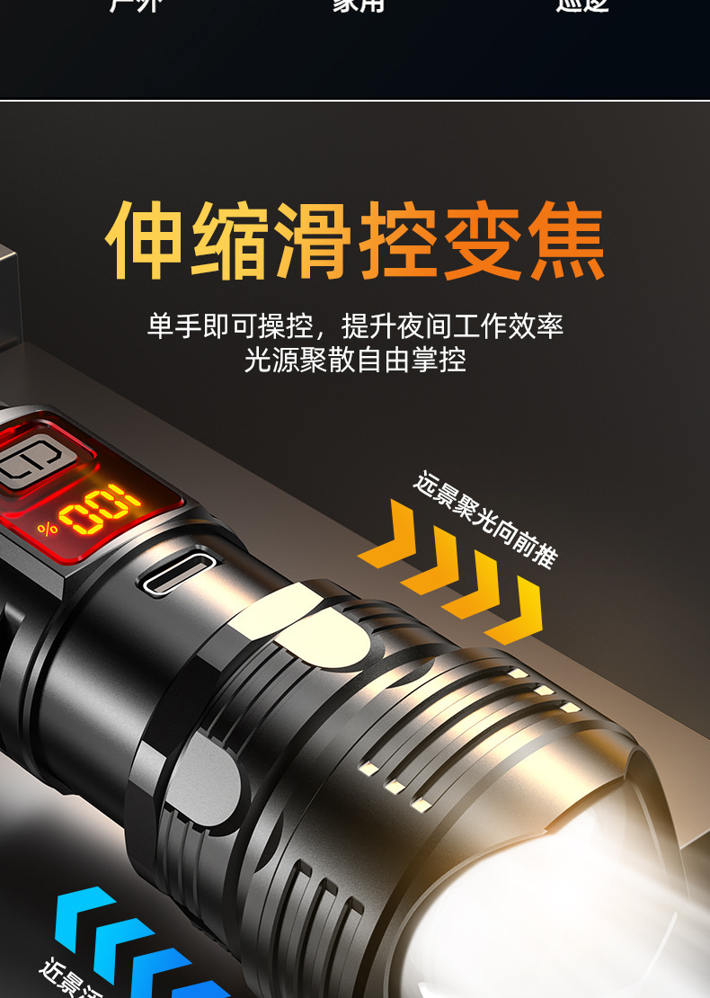 High Brightness Ultra-Bright Flashlight Strong Light Charging Outdoor Laser Home Mini Portable Durable Multi-Function Long Battery Life