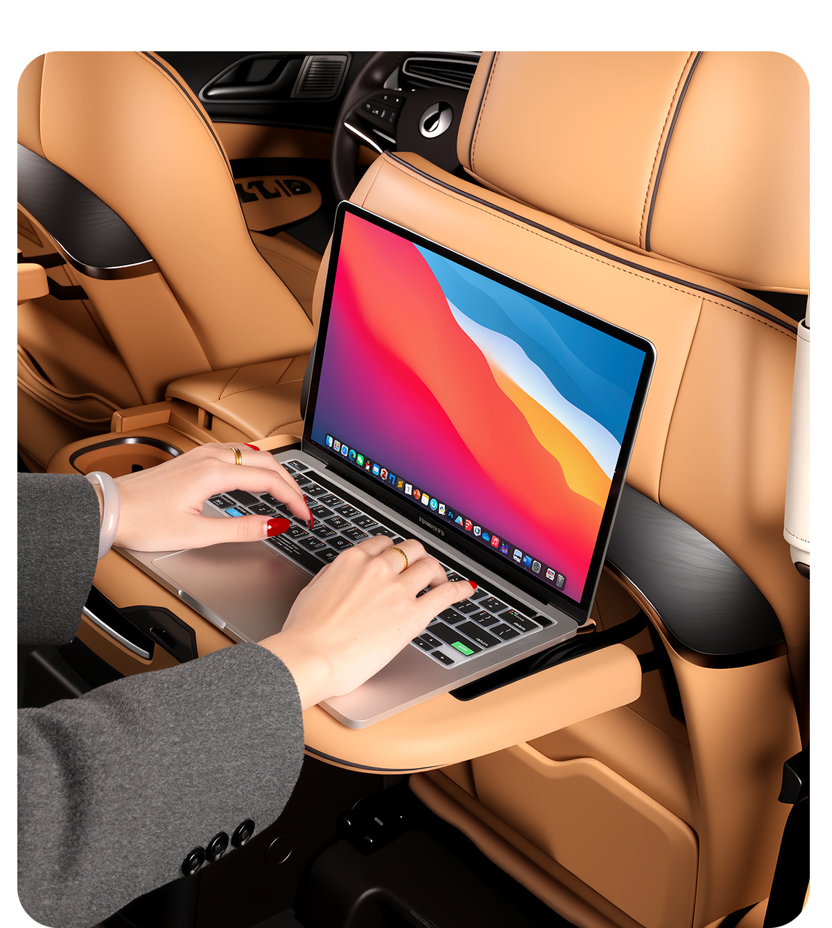 Suitable for Denza D9 Middle Row Small Table Board Silicone Mat Seat Folding Table Anti-Slip Mat Interior Anti-Scratch Modification Accessories