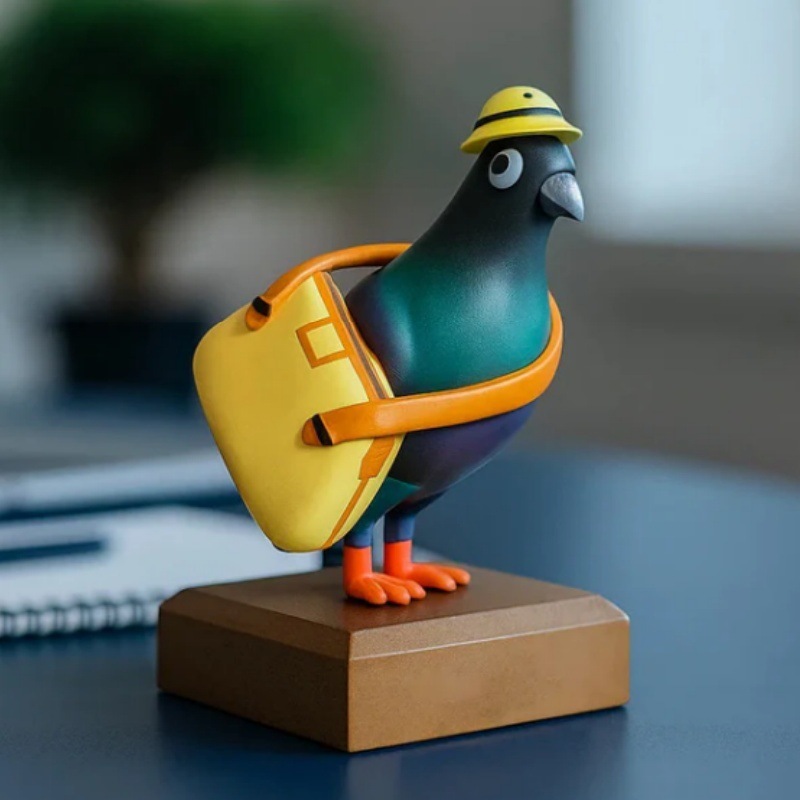 跨境新品Mini Office Pigeon迷你办公室信鸽装饰家居桌面树脂摆件|undefined