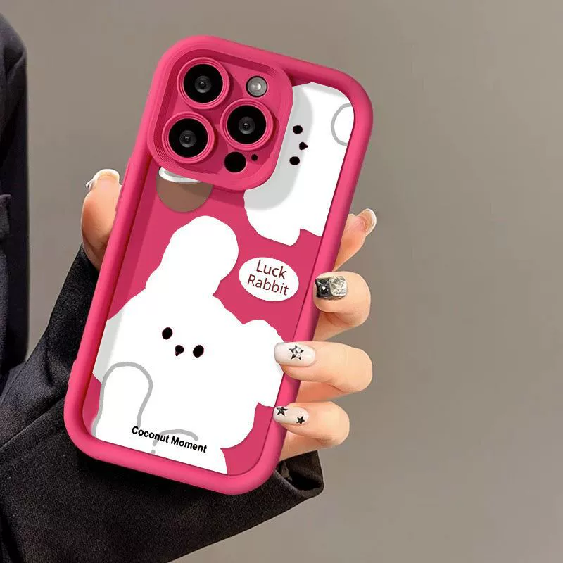 Apple совместимый чехол «кролик», iPhone 17, матовый высококачественный чехол, 15