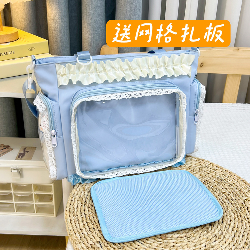 新款日系ins高颜值清新甜美糖果色少女透明吧唧痛包轻便斜挎包|undefined