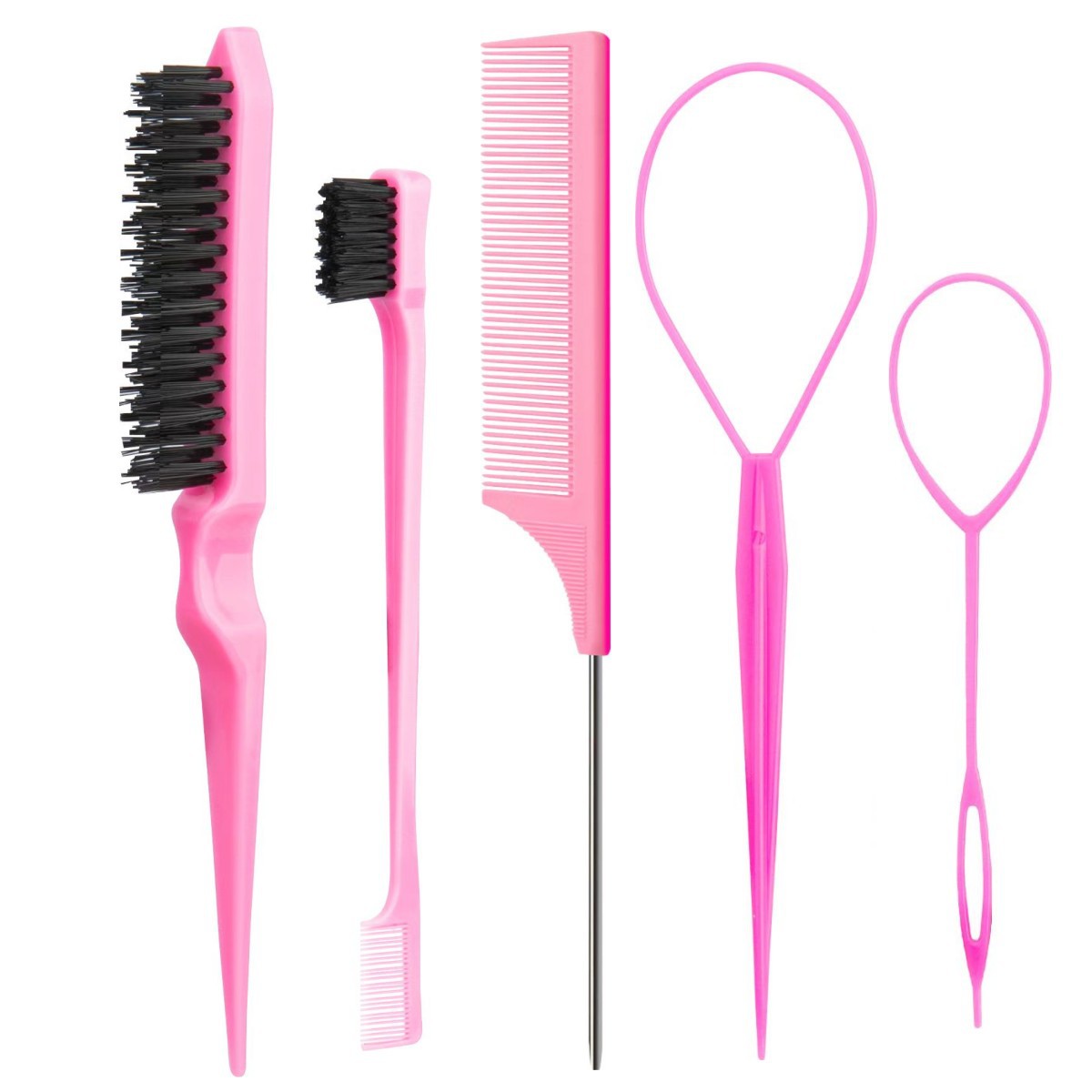 Розовый плоский набор из 5 предметов.