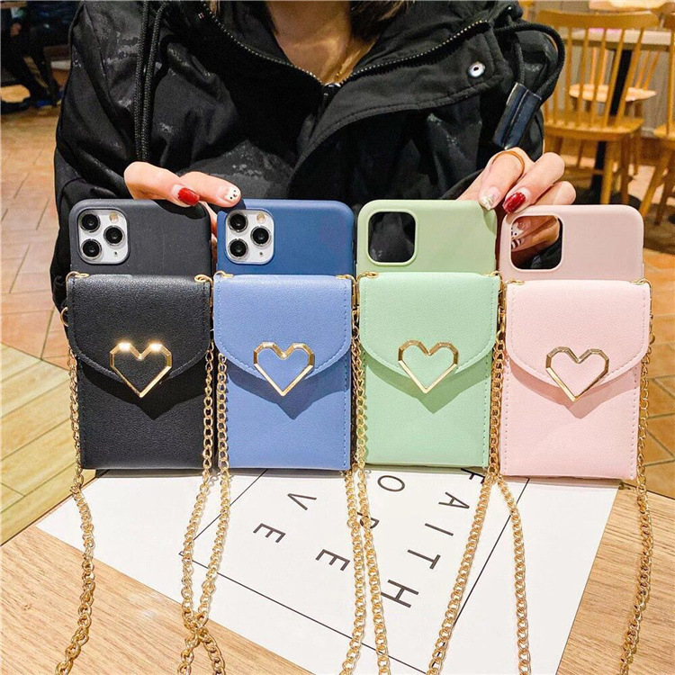 16 Love Heart Bag Apple 15 Crossbody 8P Card Slot Xsmax Backpack Xr Chain 6S Lanyard XS Suitable for 17Pro
