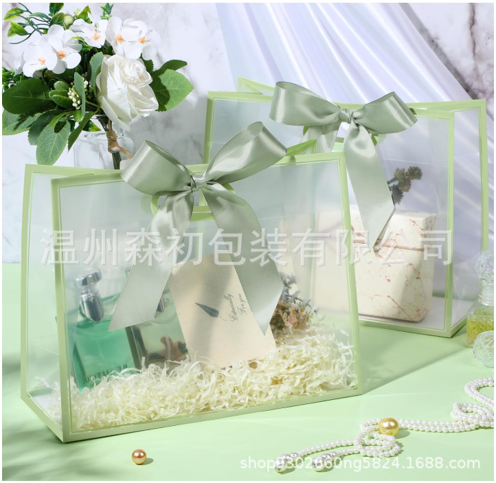 PP bolsa de regalo transparente dama de honor de boda bolsa de mano simple de Navidad regalo de cumpleaños bolsa de regalo de PVC image 36