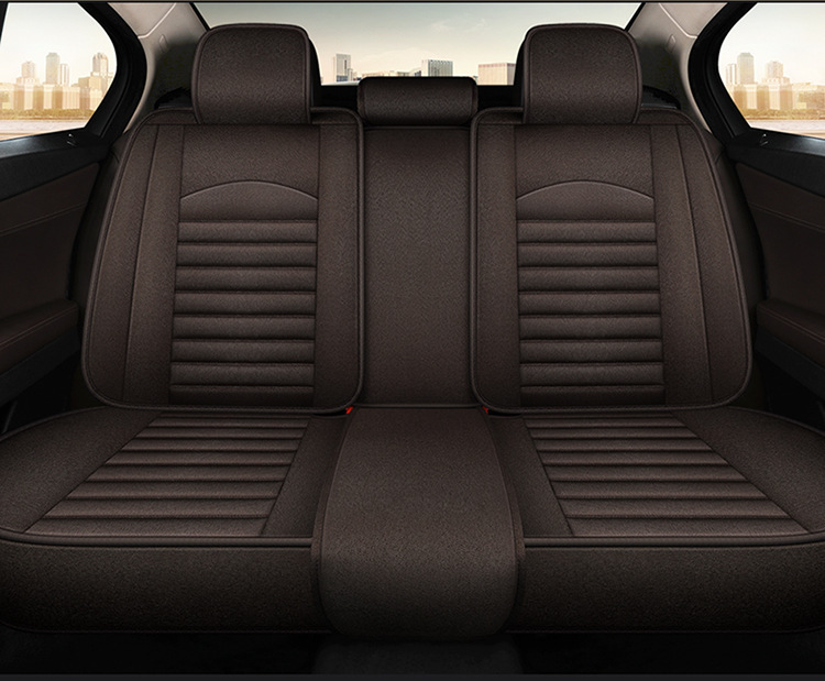 Summer New Fully Surrounded Car Special Seat Cushion Linen Car Cushion Five-Seater Universal Seat Cover Linen Breathable Seat Cushion
