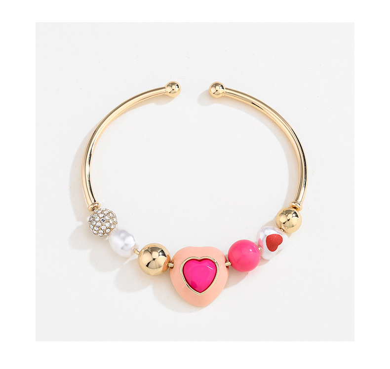 Dame Sucré Les Gouttelettes D'Eau Forme De Cœur Cloche Arylique Perle D'Imitation Plastique Émail Incruster Strass Femmes Bracelets Collier display picture 2