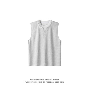 American-style Fake Two-piece Vest Men's Summer Thin V-neck Waffles Fitness Sports Waistcoat Loose Cool Sleeveless T-shirt