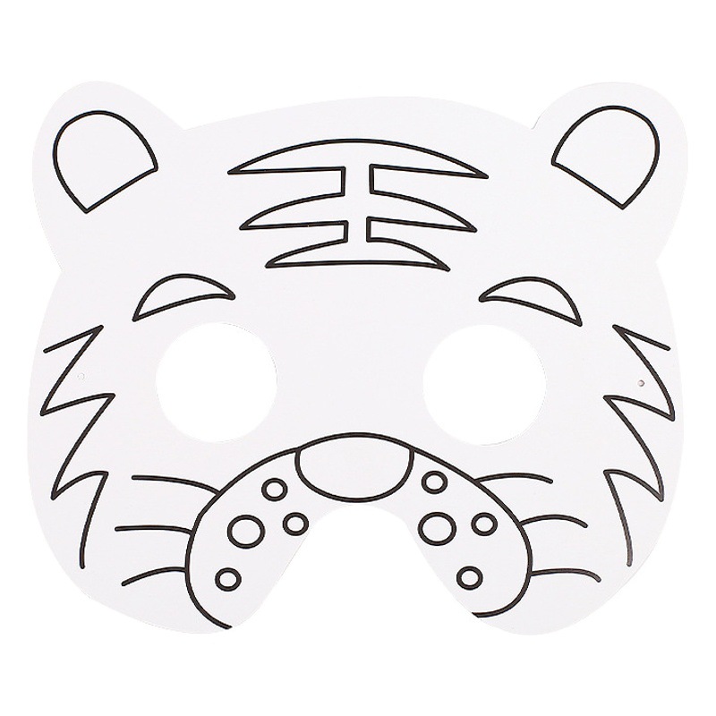 Cartoon DIY Painting Masks Children's Hand-Painted Graffiti Blank Kindergarten Art Coloring Paper Animal Masks