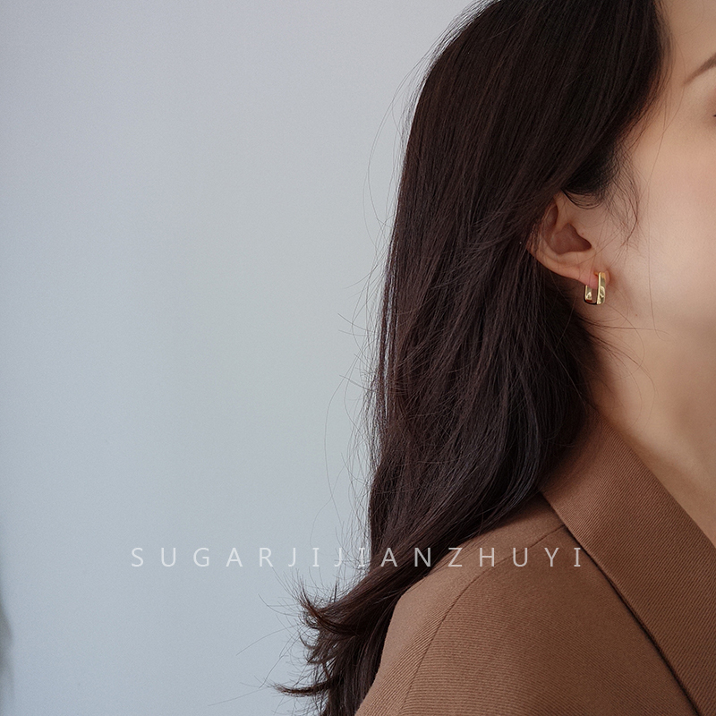 SUGAR 个性简约冷淡风95银针几何方形高级感小众设计耳钉女|undefined