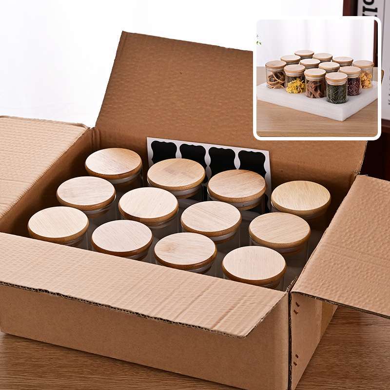 Cross-Border Pearl Cotton High Borosilicate Glass Storage Jar, Grain Tea Storage Bottle, Round Candy Coffee Bean Sealed Jar