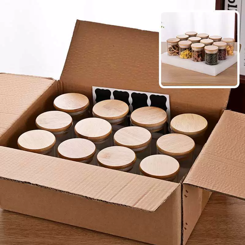 Стеклянная банка для хранения из высокоборосиликатного стекла с жемчужным хлопком, круглая герметичная банка для хранения зерен чая, кофе и конфет