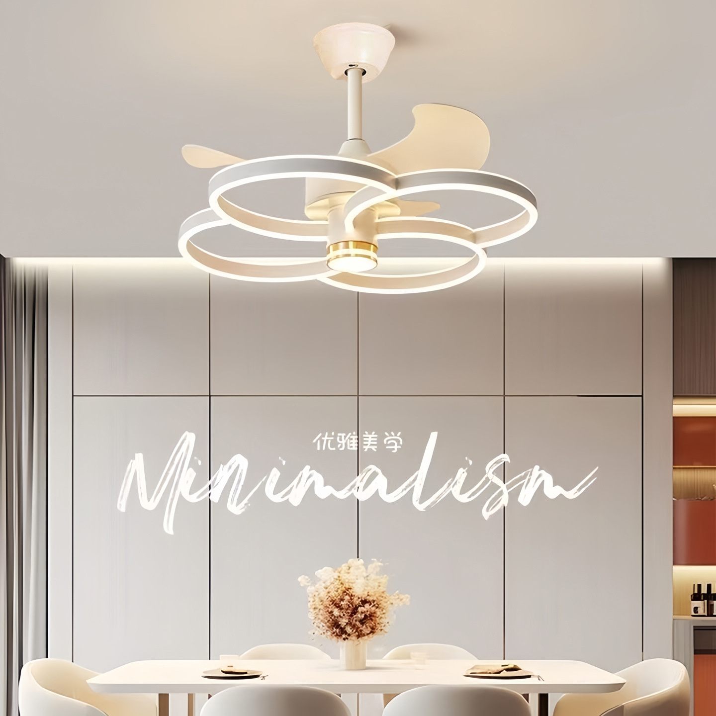 Comedor en una lámpara de ventilador de habitación moderna y simple lámpara de ventilador de techo 2026 nueva lámpara de ventilador de Zhongshan 703L image 2