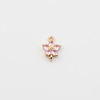 Earrings, pendant, multicoloured hair accessory flower-shaped, micro incrustation, 7.5mm