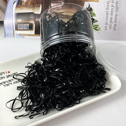 Factory price baby hair band disposable rubber band color black small leather sheath hair tie high elastic headband children