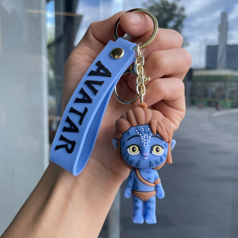 可爱蓝色精灵钥匙扣阿凡达公仔娃娃机包包挂件汽车钥匙链小礼品|undefined