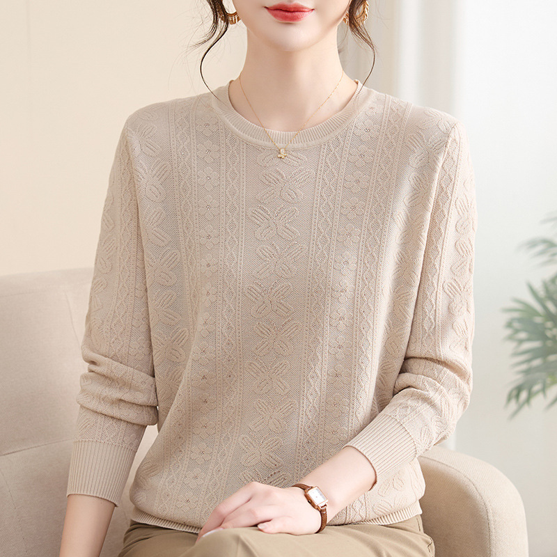 2025年秋装新款妈妈装女洋气中老年人上衣针织毛衣中年女装毛线衫|undefined