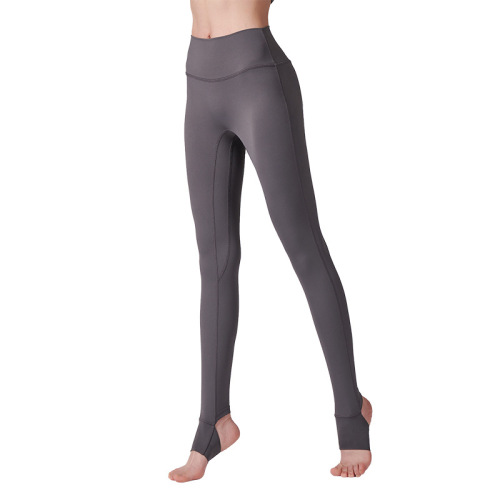 Nude Sensation Anti-Slip High-Waisted Abdominal Support Exercise Fitness Tights, Non-Chafing, Bird-Dog Design, Elastic Hip Lift, Fuzzy Toe-End Yoga Pants