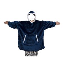 懒人TV毯情侣秋冬季加厚法兰绒睡衣加棉绒保暖居家服直口外翻白边