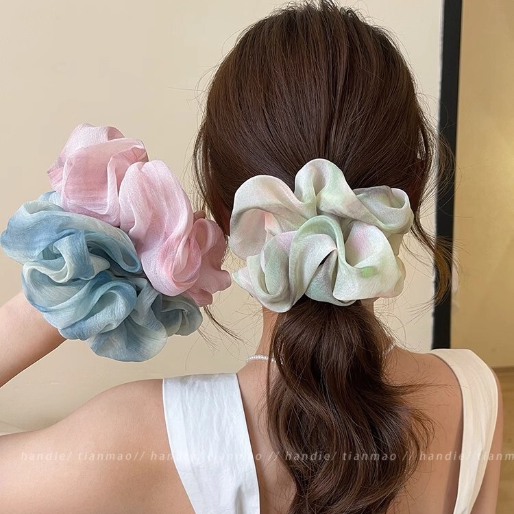 Super Fairy Tie-Dye Chiffon Hair Band for Women, High-End 2025 New Large Hair Rope, Hair Rubber Band, Hair Rope Headwear Super Fairy Tie-Dye Chiffon Hair Band for Women, High-End 2025 New Large Hair Rope, Hair Rubber Band, Hair Rope Headwear