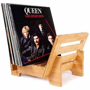 Manufacturer Customized Single Lps Portable Foldableable Vinyl Record Wooden Display Stand Desktop Storage and Organization Wooden Rack