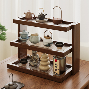 ✅ ✅ Desktop Tea Cup Holder Tea Set Tea Storage Rack Tea Room Small Storage Cabinet Purple Sand Pot Display