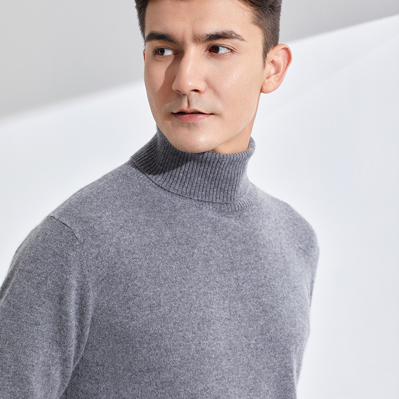 Autumn and Winter Turtleneck Sweater Men's 100 Solid Color Wool Sweater Base Shirt Loose plus size Thickened Casual Knitted Sweater Autumn and Winter Turtleneck Sweater Men's 100 Solid Color Wool Sweater Base Shirt Loose plus size Thickened Casual Knitted Sweater