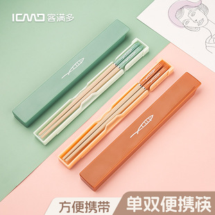 Guest manduo portable tableware cute cartoon office worker student one-person food household outdoor alloy chopsticks single pack