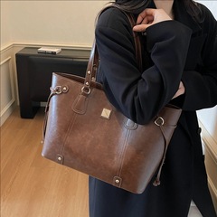 复古高级感大容量托特包女2025秋冬新款百搭单肩包通勤手提腋下包