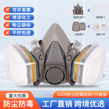 防毒面具6200半面罩农药喷漆化工甲醛装修专用跨境防尘 毒防护面