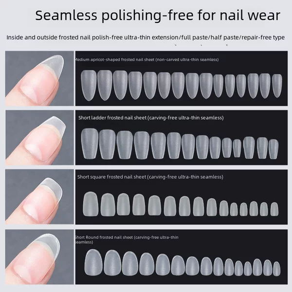 Wearable Nail Tips, Nail Stickers, Traceless Ultra-Thin Matte Nail Tips, Nail Salon Exclusive Full-Size Nail Tips Wholesale