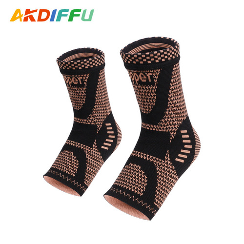 Manufacturer wholesale copper fiber sports ankle support nylon knitting ankle support breathable copper ion football ankle support