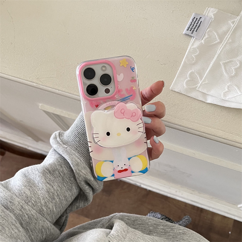 Girl ins lindo dibujos animados rosa kt para iphone15 pareja 16ProMax funda para teléfono móvil Apple 13/14 nuevo