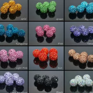 4 6 8 10mm 双孔ab软陶泥香巴拉珠子散珠钻球手链白黑直孔配件g76