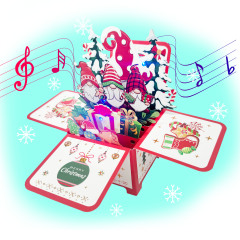 新商品のクリスマスのドワーフ音楽立体箱には七色のフラッシュがついています。