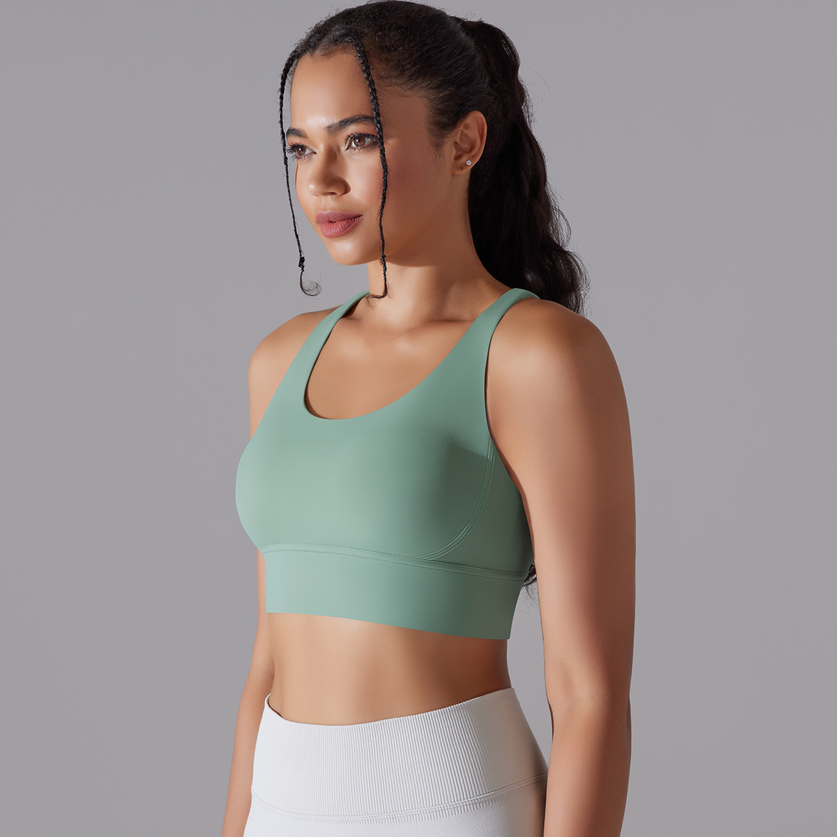 127g Weight Sleeveless Sleeve Length Nylon, Spandex Fabric Type Short Top Length Halter Crisscross Tank Tops Type Fitness, Yoga Occasion U Neck Neckline Solid Color Pattern Sports Style Sports Solid Color Nylon Spandex U Neck Active Tops Halter Crisscross Tank 20