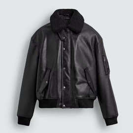 TAOP&ZA早春新款男装美式复古可拆领口皮革效果夹克外套5070702