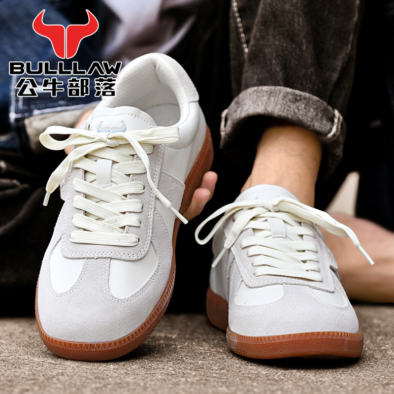 公牛部落新款平底德训鞋 秋季情侣复古板鞋牛筋底软底透气运动鞋