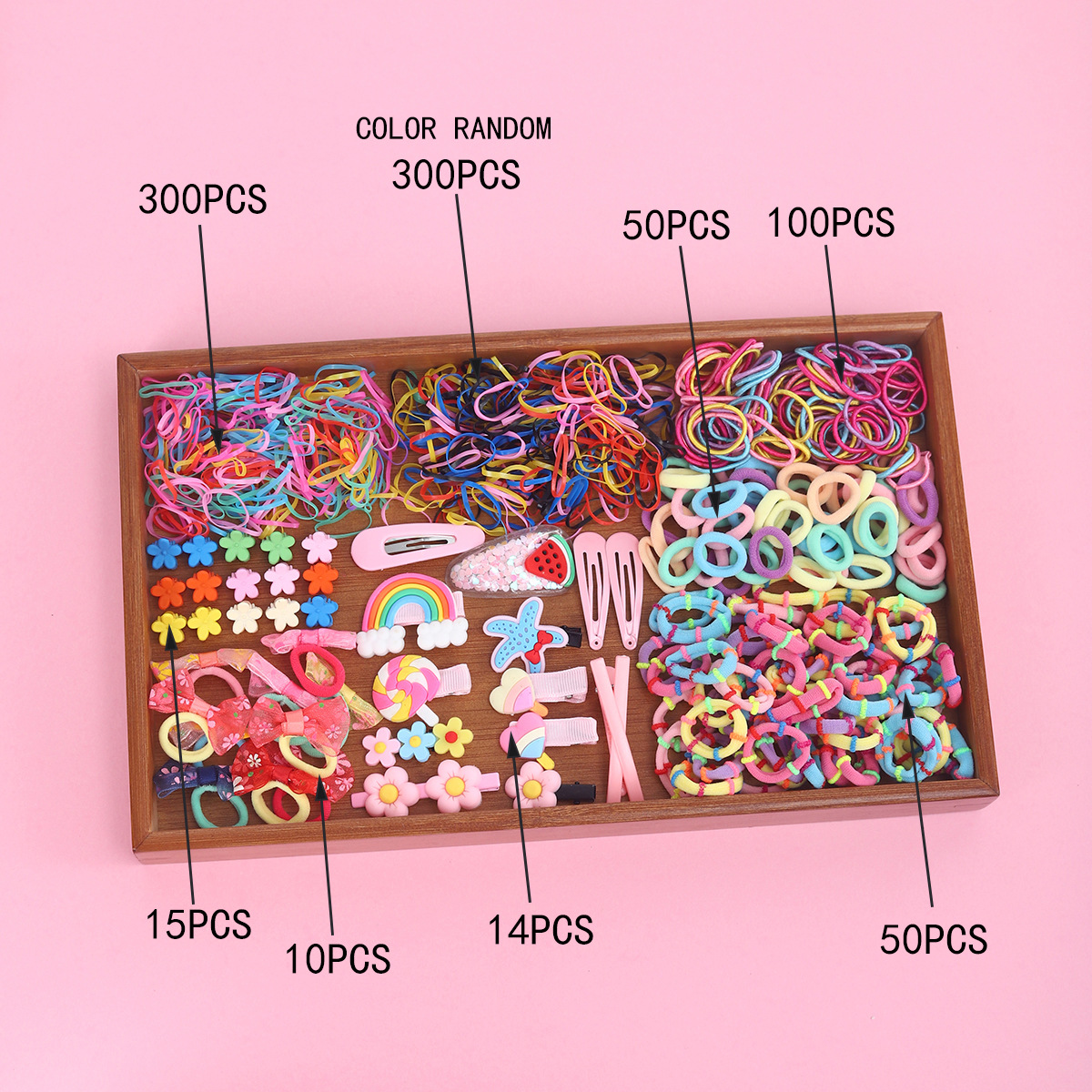 Joyas infantiles nuevas tarjetas de cabello princesa cabello cuerda de cabello bebé caja de regalo para niñas clip de borde coreano conjunto de joyería para el cabello