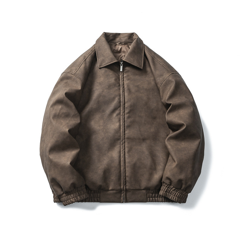 Yamichi Store 24 Winter Maillard 90 Velvet Bomber Leather Down Jacket