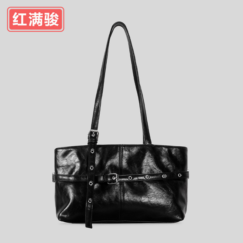 时尚新款豹纹皮带装饰单肩腋下包绒面法棍包休闲大容量手提包女|undefined